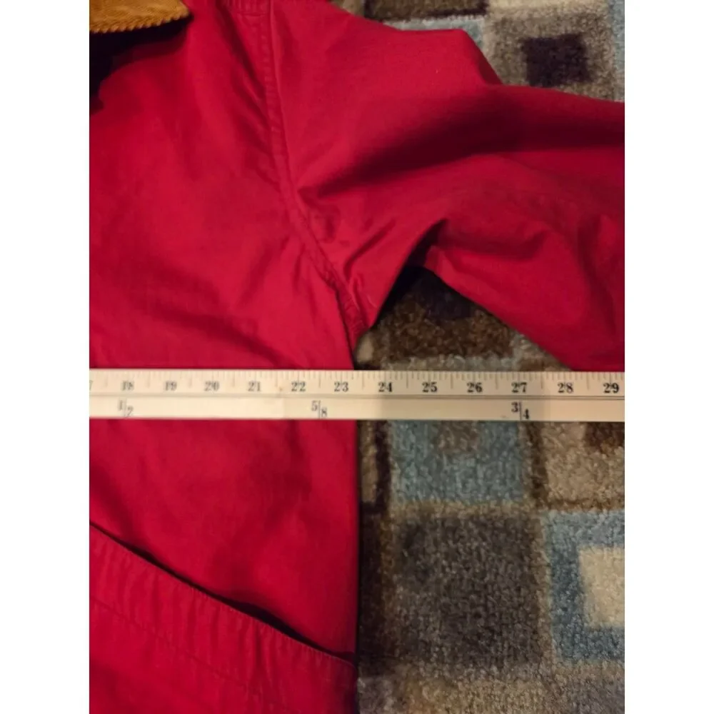 J.Crew Men’s Barn Jacket Red Cotton Canvas Corduroy Collar Plaid Lined M